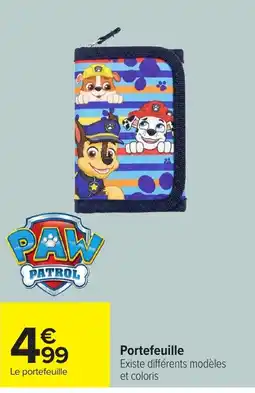 Carrefour PAW PATROL Portefeuille offre