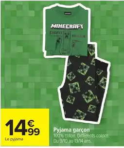 Carrefour Minecraft Pyjama garçon offre