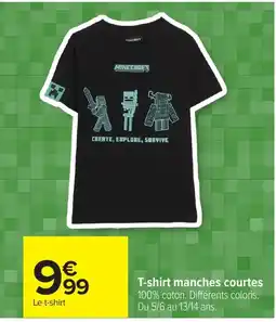 Carrefour Minecraft T-shirt manches courtes offre