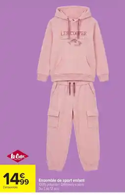 Carrefour Lee Cooper Ensemble de sport enfant offre
