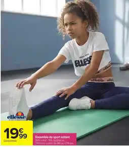 Carrefour Ellesse Ensemble de sport enfant offre