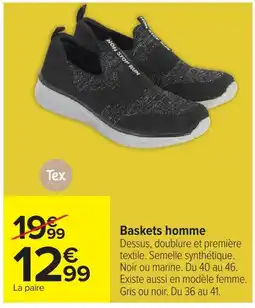 Carrefour Tex Baskets homme offre