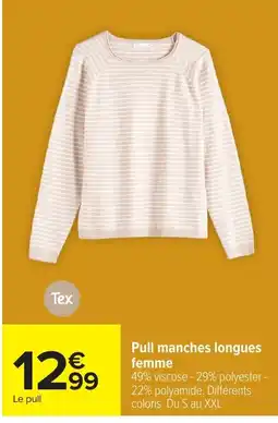 Carrefour Tex Pull manches longues femme offre