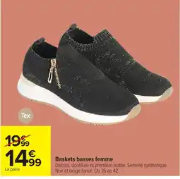 Carrefour Tex Baskets basses femme offre
