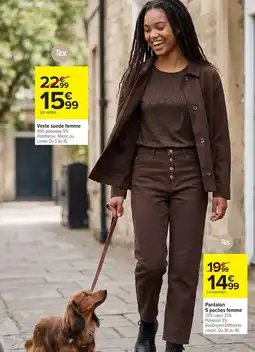 Carrefour Tex Veste suede femme offre