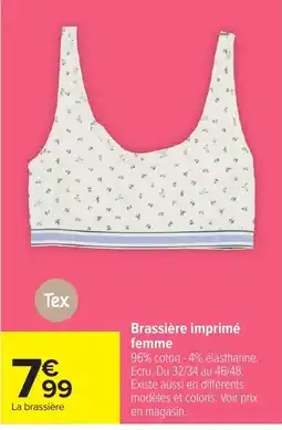 Carrefour Tex Brassière imprimé femme offre