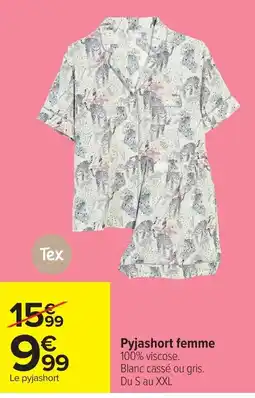 Carrefour Tex Pyjashort femme offre