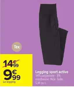 Carrefour Tex Legging sport active offre
