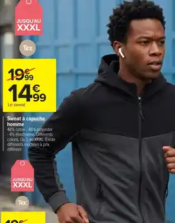 Carrefour Tex Sweat à capuche homme offre