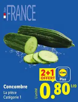 Lidl Concombre offre