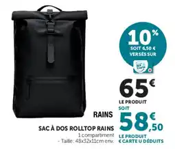 Hyper U RAINS SAC À DOS ROLLTOP RAINS offre