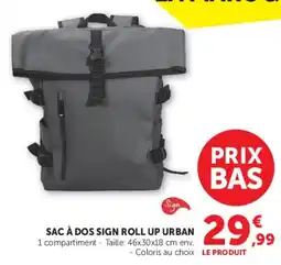 Hyper U SIGN SAC À DOS ROLL UP URBAN offre
