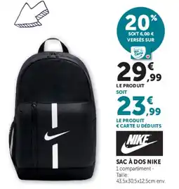 Hyper U NIKE SAC À DOS offre
