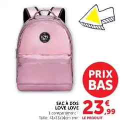 Hyper U LOVE LOVE SAC À DOS offre