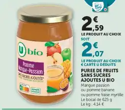 Hyper U U bio Puree de fruits offre