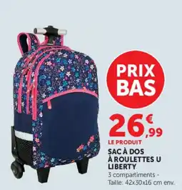 Hyper U LIBERTY SAC À DOS À ROULETTES offre