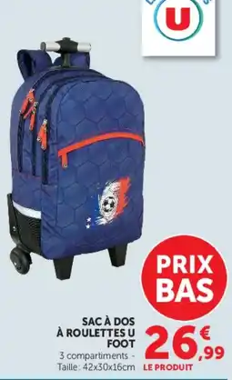 Hyper U U FOOT SAC À DOS À ROULETTES offre