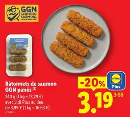 Lidl GGN Bâtonnets de saumon offre