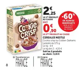 Hyper U Nestlé Cookie Crisp offre