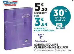 Hyper U Clairefontaine AGENDA SCOLAIRE offre