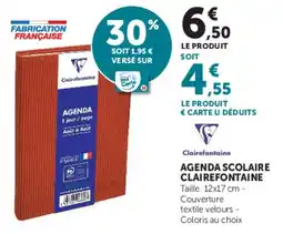 Hyper U Clairefontaine AGENDA SCOLAIRE offre