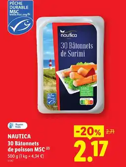 Lidl NAUTICA 30 Bâtonnets de poisson MSC offre