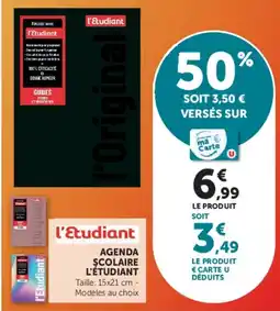 Hyper U L'étudiant agenda scolaire offre