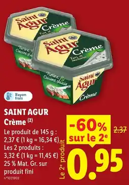 Lidl Saint Agur Crème offre