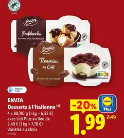 Lidl ENVIA Desserts à l'italienne offre