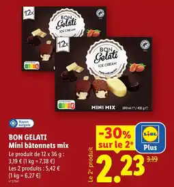 Lidl BON GELATI Mini bâtonnets mix offre