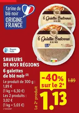 Lidl Saveurs de nos régions Galettes Bretonnes offre