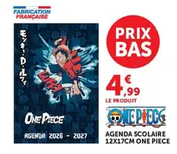Hyper U ONE PIECE AGENDA SCOLAIRE offre