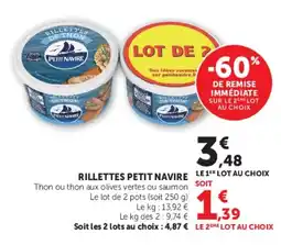 Hyper U Petit Navire Rillettes de thon offre