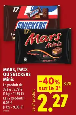 Lidl MARS TWIX OU SNICKERS Minis offre