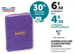 Hyper U Clairefontaine AGENDA SCOLAIRE offre