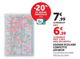 Hyper U AGENDA SCOLAIRE CONFETTIS offre