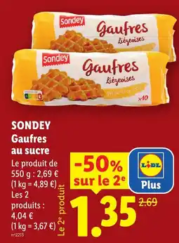 Lidl Sondey Gaufres offre