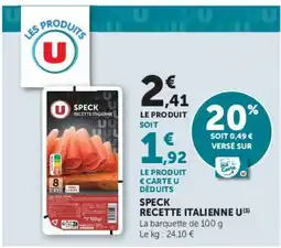 Hyper U U Speck recette italienne offre