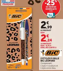 Hyper U BIC STYLOS À BILLE LÉOPARD offre