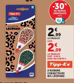 Hyper U Tipp-Ex 2 rubans correcteurs BIC léopard offre