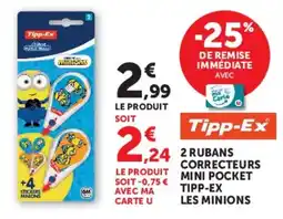 Hyper U Tipp-Ex 2 rubans correcteurs mini pocket offre