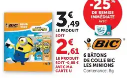 Hyper U BIC Glue Stick Les Minions offre