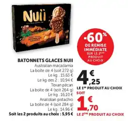 Hyper U Nuïi Batonnets glaces offre