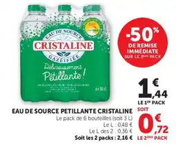 Hyper U CRISTALINE EAU DE SOURCE PETILLANTE offre