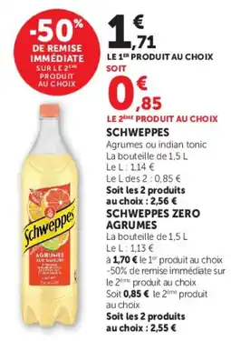 Hyper U Schweppes Agrumes offre
