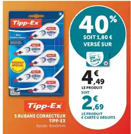 Hyper U Tipp-Ex 5 rubans correcteur offre