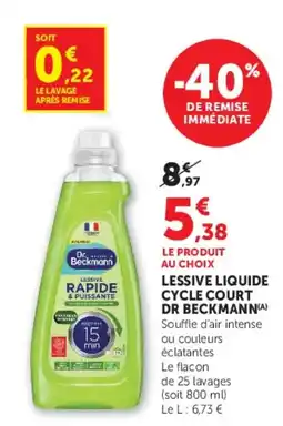 Hyper U Dr Beckmann Lessive liquide offre
