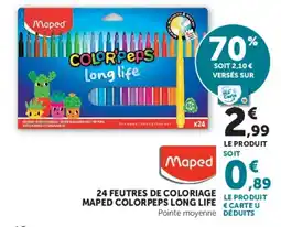 Hyper U Maped 24 Feutres coloriage colorpeps long life offre