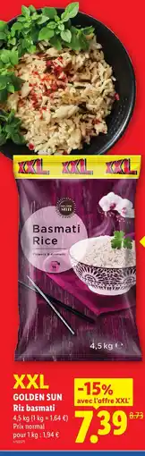 Lidl Golden sun riz basmati offre