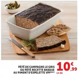 Hyper U PÂTÉ DE CAMPAGNE LE GRIS offre